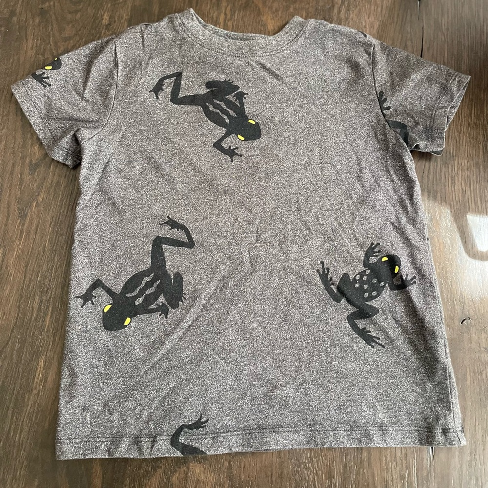 Gray Frog Print Kids T-Shirt